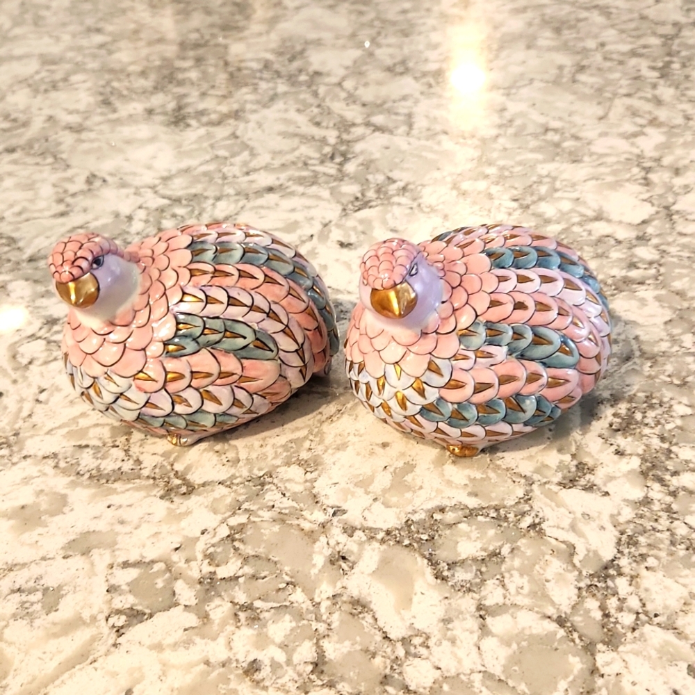 TOYO hand painted vintage quail, set of two